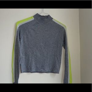 Grey and lime green sweater size small